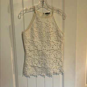 Elegant Cream Lace Halter Top